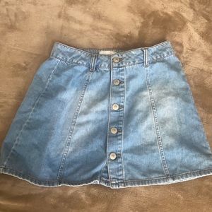 Blue denim skirt